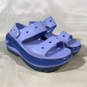 Crocs Classic Mega Crush Sandal Unisex Thick Soled Sandals Moon Jelly Purple 10